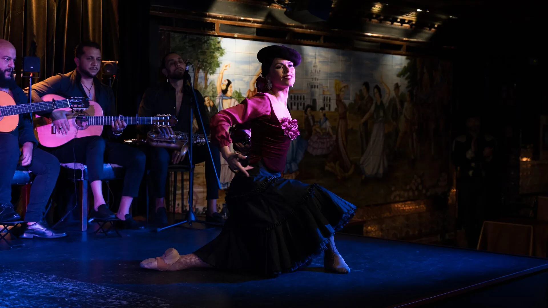 Flamenco dress detail during a Tablao 1911 performance